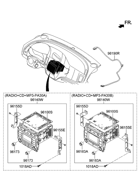 2016 Kia Forte Koup Audio Assembly Diagram for 96160A7101WK