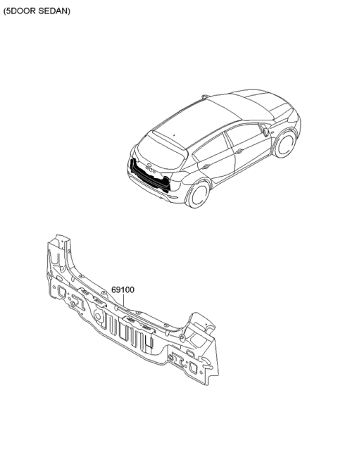 2014 Kia Forte Koup Back Panel & Trunk Lid Diagram 2