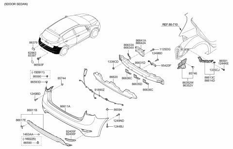 2014 Kia Forte Koup Cap-Rear Hook Diagram for 86688A7510