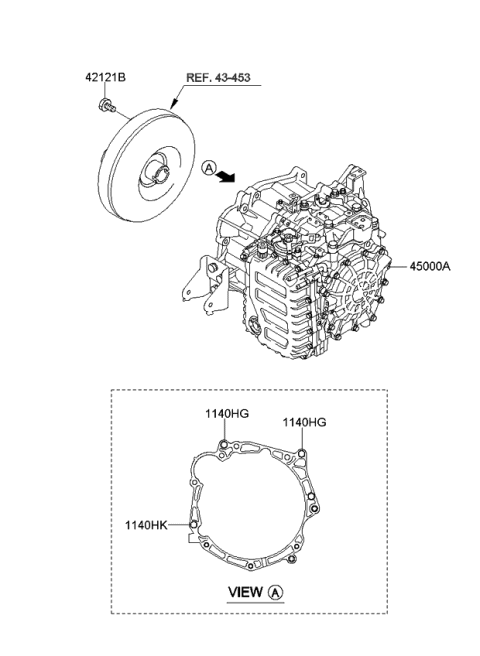 2015 Kia Forte Koup Auto TRANSAXLE & TORQUE/CONVENTIONAL Assembly Diagram for 4500026AD5