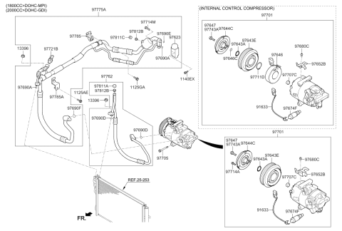 2014 Kia Forte Koup Air Conditioner Compressor Assembly Diagram for 97701A5001