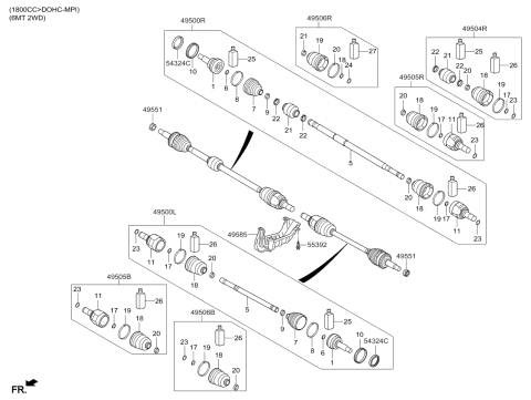 2015 Kia Forte Koup Drive Shaft (Front) Diagram 2