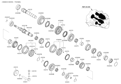 2014 Kia Forte Transaxle Gear-Manual Diagram 3