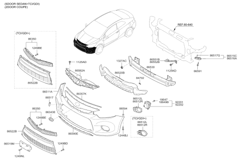 2014 Kia Forte Bumper-Front Diagram 2