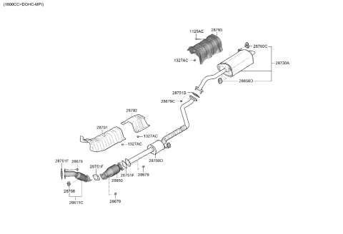 2016 Kia Forte Muffler & Exhaust Pipe Diagram 2