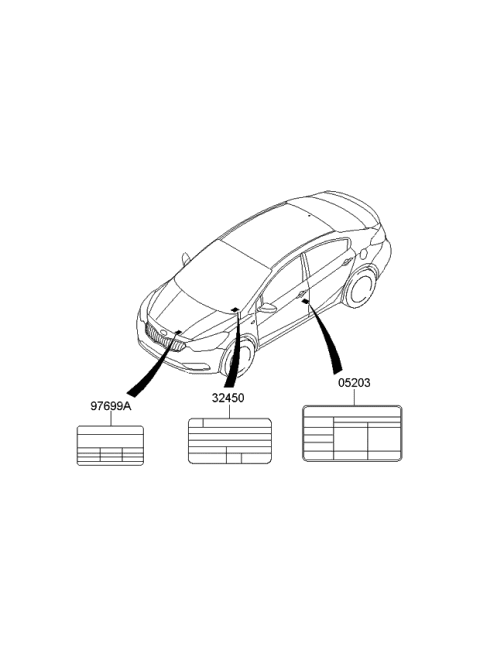 2016 Kia Forte Label-Emission Control Diagram for 324502B730