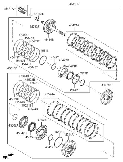 2014 Kia Forte Koup Clutch Assembly-Over Drive Diagram for 455103B810