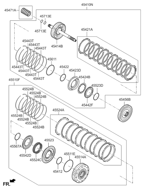 2014 Kia Forte Koup Clutch Assembly-35R Diagram for 454103B610