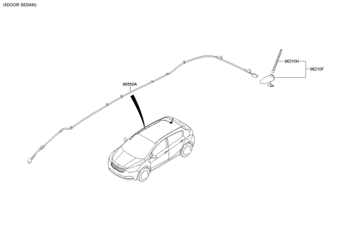 2015 Kia Forte Roof Antenna Assembly Diagram for 96210A7710