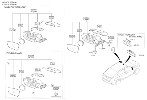 2014 Kia Forte Koup Mirror-Outside Rear View Diagram 1