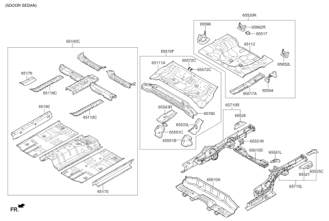2015 Kia Forte Bracket Assembly-Rear Seat Diagram for 657852V010