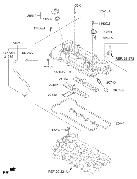 2016 Kia Forte Koup Rocker Cover Diagram 1