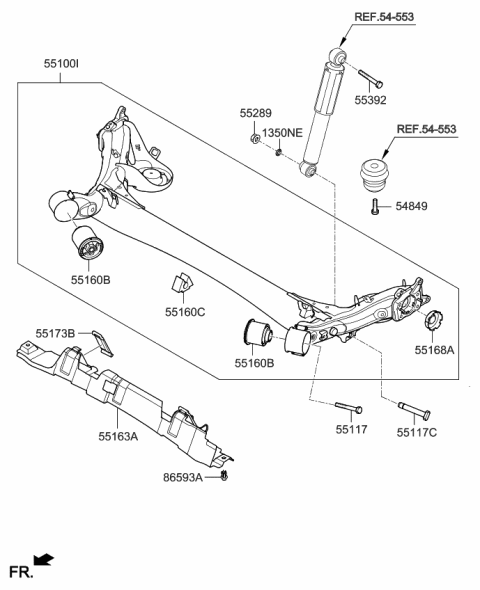 2015 Kia Forte Koup Lock-Under Cover,RH Diagram for 551743X500