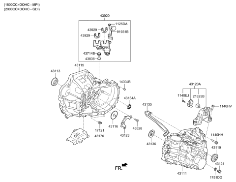 2015 Kia Forte Transaxle Case-Manual Diagram 1