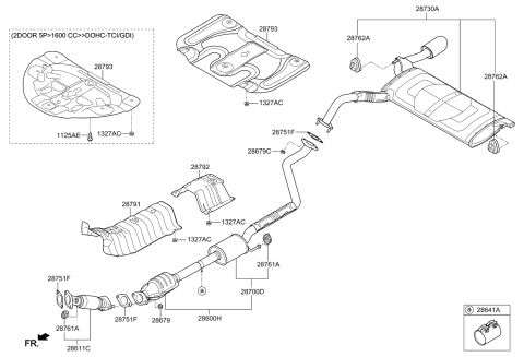 2015 Kia Forte Koup Rear Muffler Assembly Diagram for 28710A7730