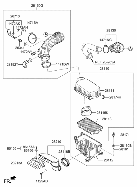 2016 Kia Forte Air Cleaner Diagram 1