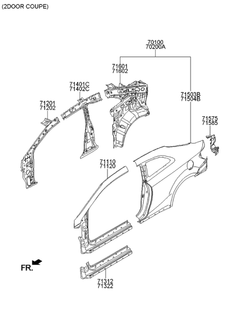 2014 Kia Forte Koup Side Body Panel Diagram 3