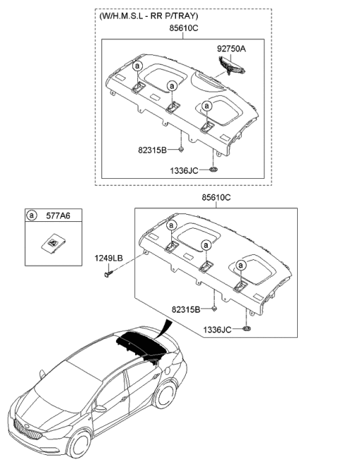 2015 Kia Forte Rear Package Tray Diagram