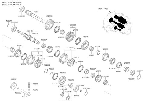 2014 Kia Forte Koup Transaxle Gear-Manual Diagram 1