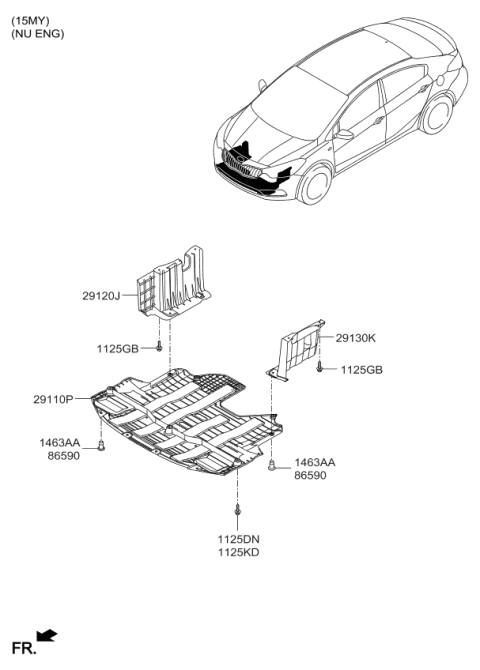 2016 Kia Forte Koup Panel-Side Cover,LH Diagram for 29130A7301