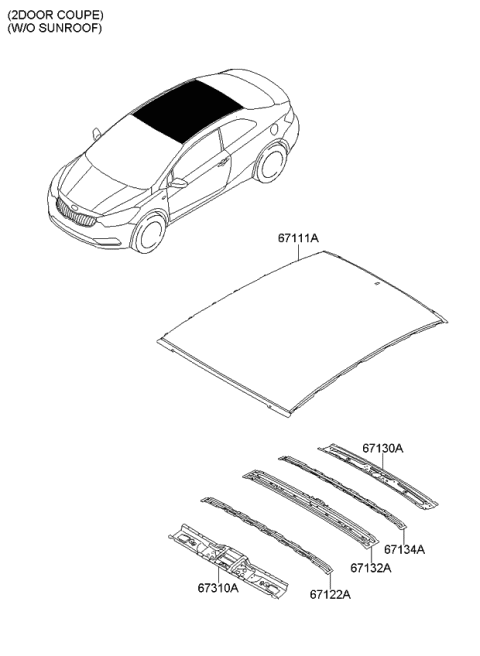 2014 Kia Forte Roof Panel Diagram 4