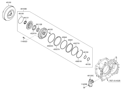 2016 Kia Forte Gear-Oil Pump Driven Diagram for 461523B610