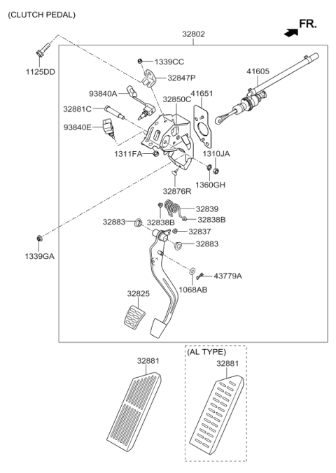 2016 Kia Forte Koup Pad-Pedal Diagram for 328251H400