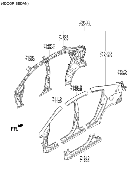 2016 Kia Forte Side Body Panel Diagram 1