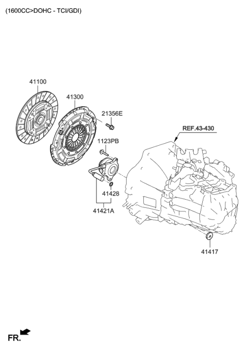 2014 Kia Forte Koup Cylinder Assembly-CONCEN Diagram for 4142132300