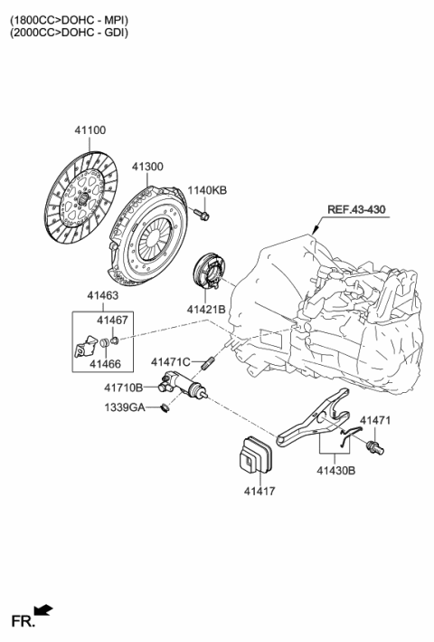 2014 Kia Forte Koup Clutch & Release Fork Diagram 1