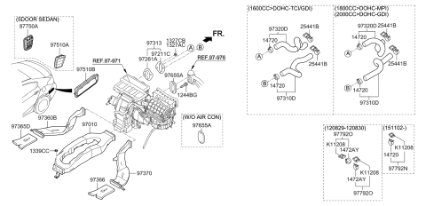 2016 Kia Forte Koup Heater System-Duct & Hose Diagram