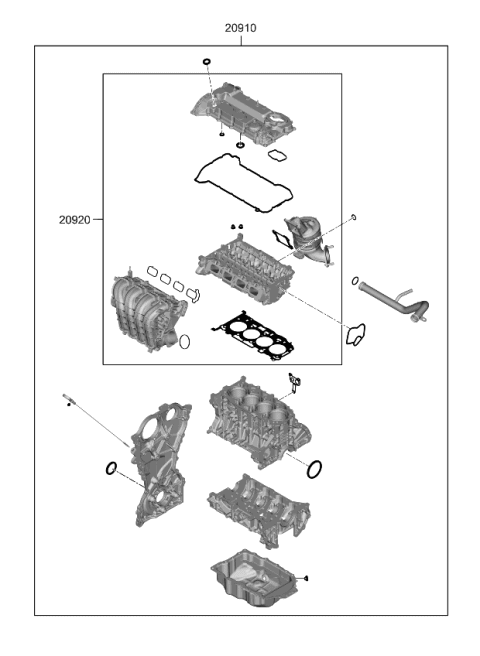 2021 Kia K5 Engine Gasket Kit Diagram 2