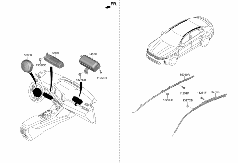 2023 Kia K5 Knee Air Bag Module Assembly Diagram for 80200L3000