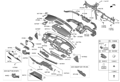 2022 Kia K5 Panel Assembly-C/PAD UPR Diagram for 84787L3400DW2