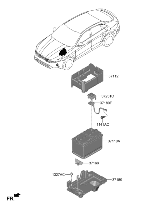 2023 Kia K5 Tray Assembly-Battery Diagram for 37150L3000