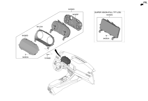 2023 Kia K5 CLUSTER ASSY-INSTRUM Diagram for 94011L3530