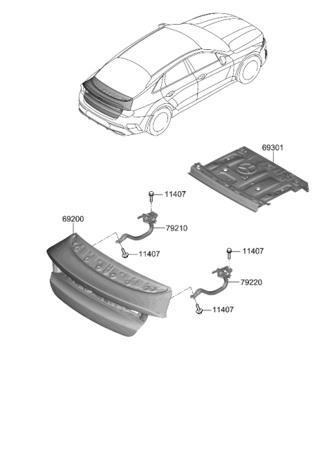 2022 Kia K5 Panel Assembly-Rear Pack Diagram for 69300L3200