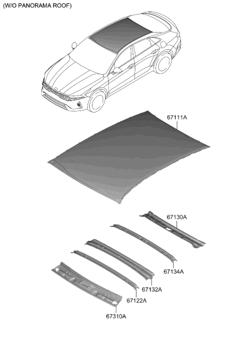 2023 Kia K5 Rail Assembly-Roof Rr Diagram for 67131L3000