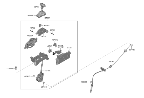 2023 Kia K5 Lever Assembly-Atm Diagram for 46700L3400