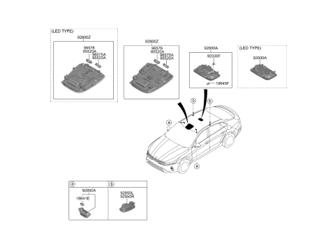 2024 Kia K5 Lamp Assembly-Overhead C Diagram for 92810L2340DNN