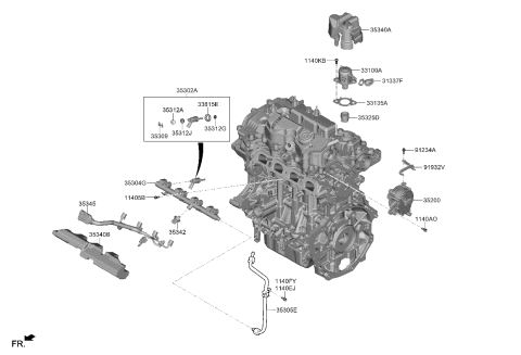 2022 Kia K5 Harness-INJECTOR Diagram for 353022M400