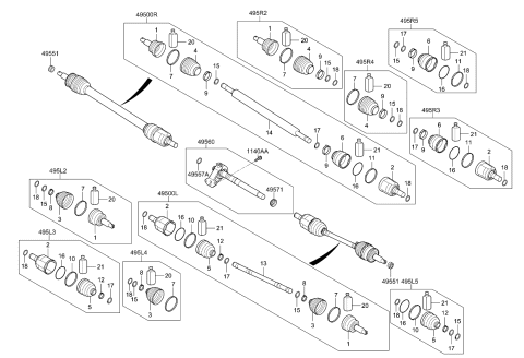 2021 Kia K5 Drive Shaft (Front) Diagram 1