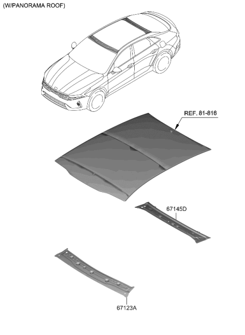 2021 Kia K5 Rail Assembly-Roof Fr Lw Diagram for 67123L2050