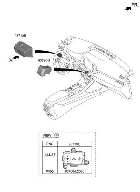 2021 Kia K5 Switch Assembly-Side CRA Diagram for 93700L2030WK
