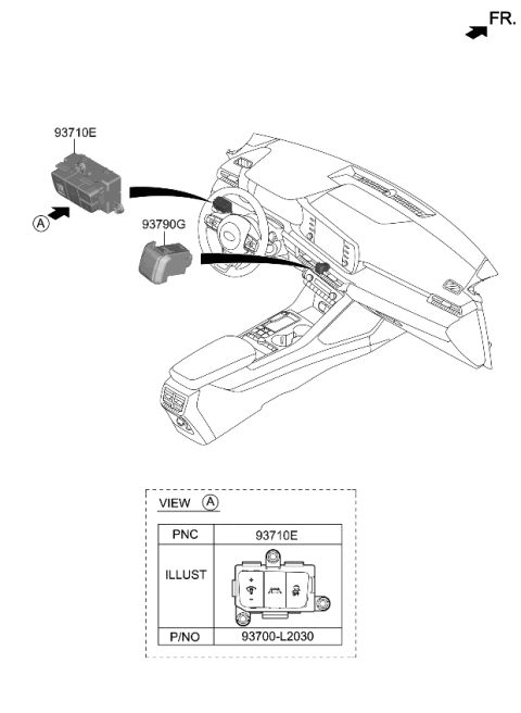 2021 Kia K5 Switch Assembly-Hazard W Diagram for 93790L2000