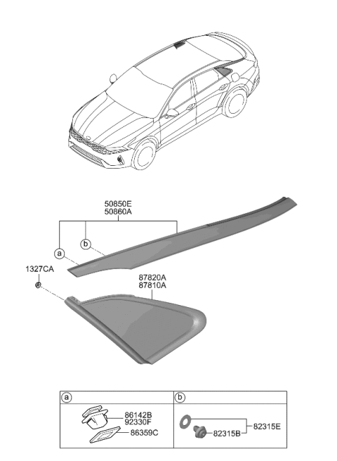 2021 Kia K5 GARNISH Assembly-CPILLA Diagram for 87860L2000