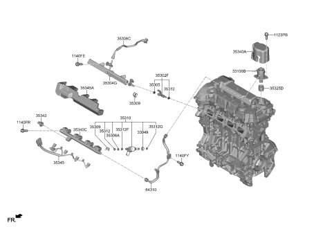 2021 Kia K5 Throttle Body & Injector Diagram 2