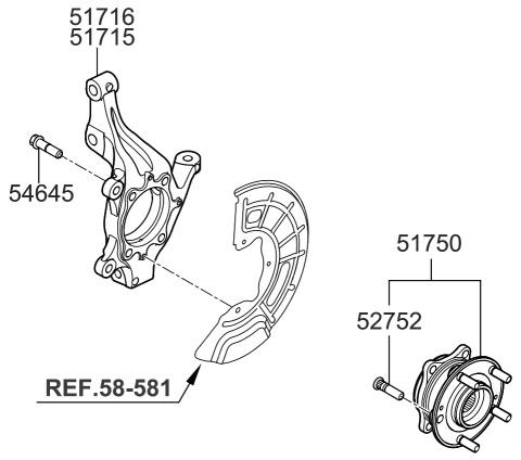 2024 Kia K5 Front Wheel Hub Assembly Diagram for 51730L1000