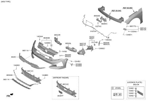 2021 Kia K5 MOULDING-Bumper,Lowe Diagram for 865C2L3300