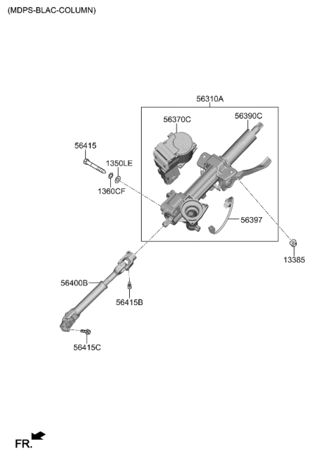 2021 Kia K5 Column & Housing Assembly Diagram for 56390L3220